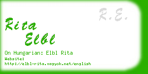 rita elbl business card
